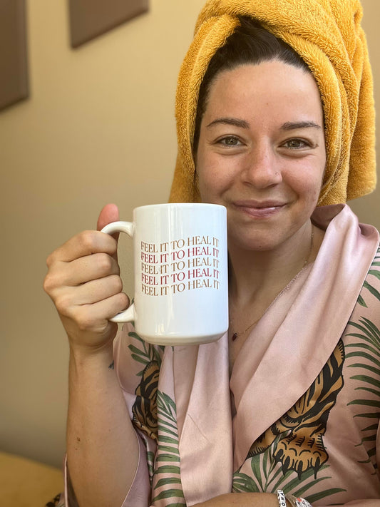 Feel it to Heal it Coral&Ochre Mug